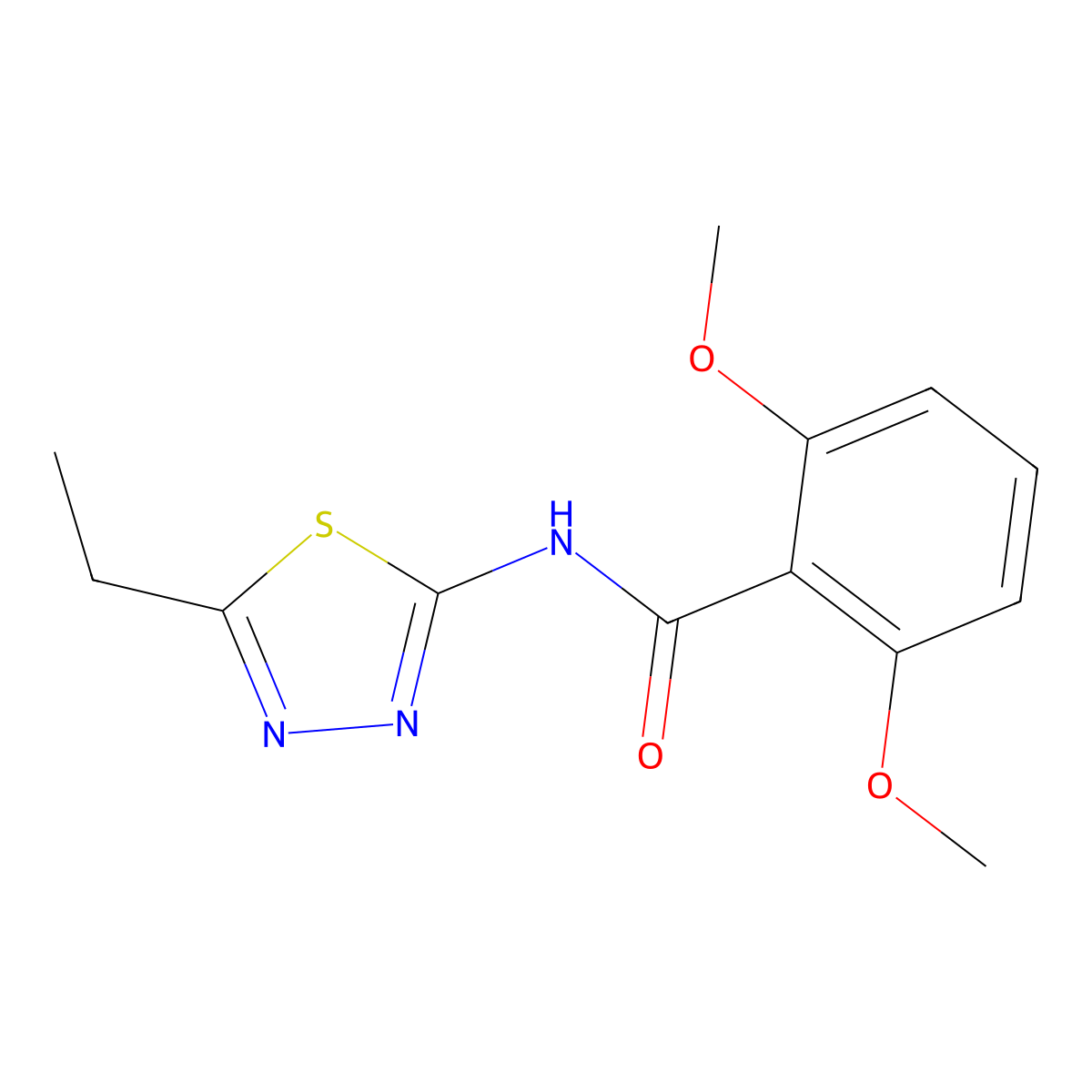 N-(5-ethyl-1,3,4-thiadiazol-2-yl)-2,6-dimethoxybenzamide molecular structure, CAS 316127-70-5