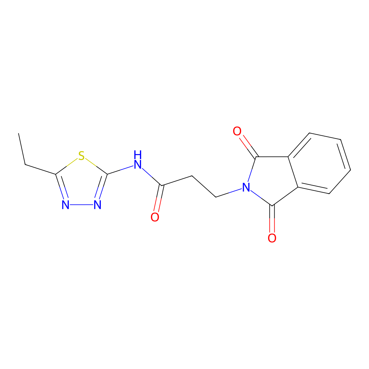 3-(1,3-dioxoisoindolin-2-yl)-N-(5-ethyl-1,3,4-thiadiazol-2-yl)propanamide molecular structure, CAS 316127-74-9