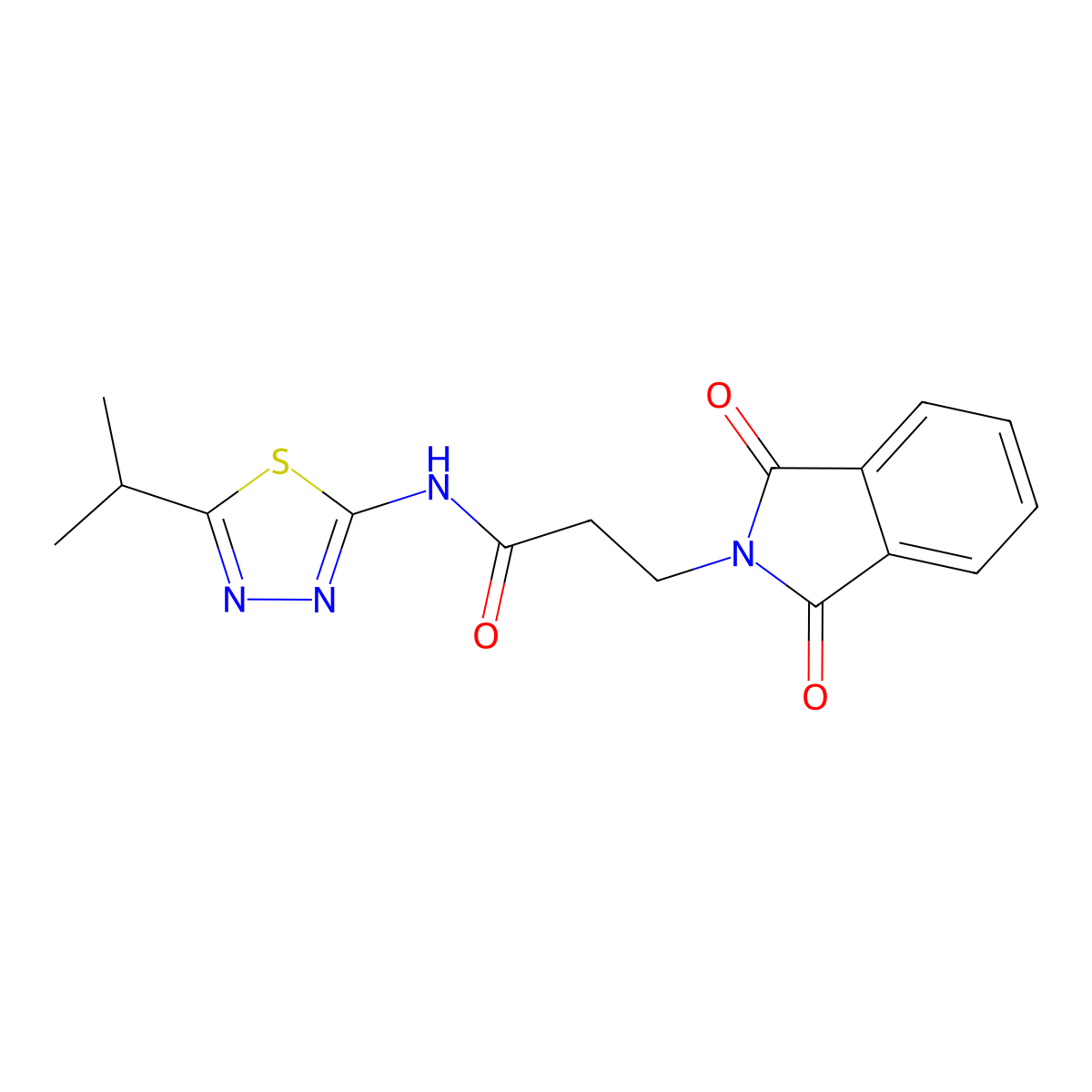 3-(1,3-dioxo-1,3-dihydro-2H-isoindol-2-yl)-N-[5-(propan-2-yl)-1,3,4-thiadiazol-2-yl]propanamide molecular structure, CAS 316127-91-0
