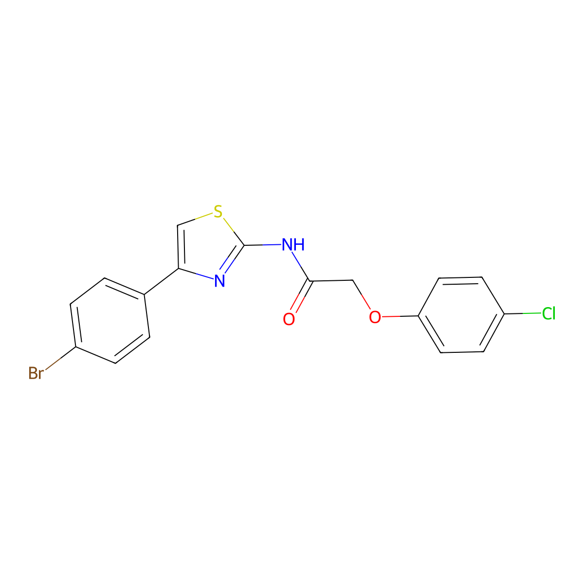 N-[4-(4-bromophenyl)-1,3-thiazol-2-yl]-2-(4-chlorophenoxy)acetamide molecular structure, CAS 316128-01-5
