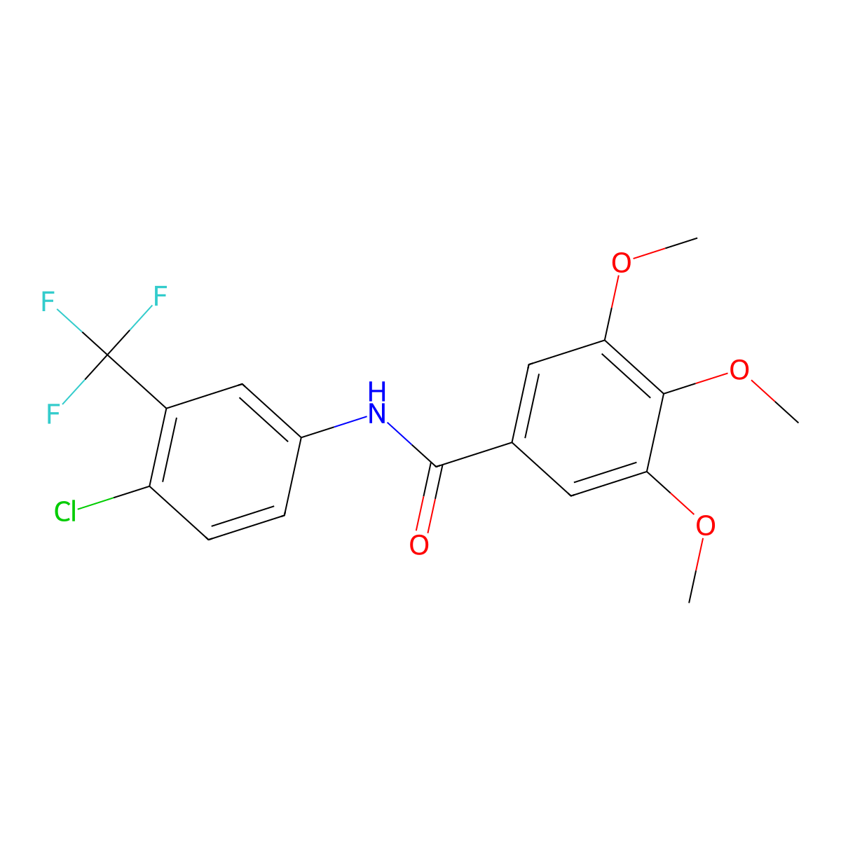 N-[4-chloro-3-(trifluoromethyl)phenyl]-3,4,5-trimethoxybenzamide molecular structure, CAS 316128-16-2