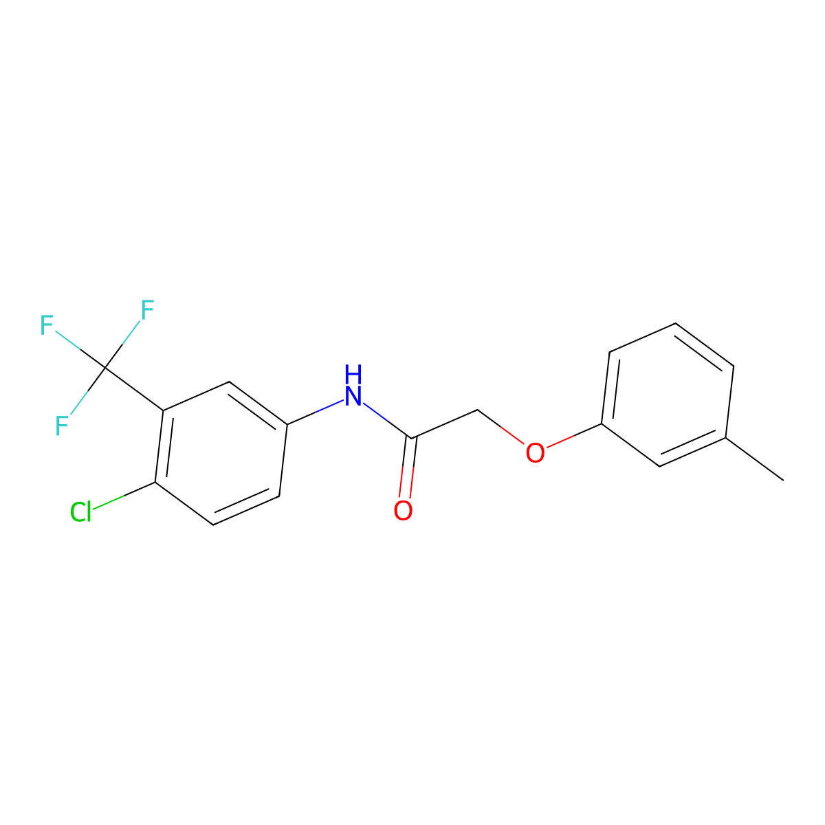 N-[4-chloro-3-(trifluoromethyl)phenyl]-2-(3-methylphenoxy)acetamide molecular structure, CAS 316128-24-2