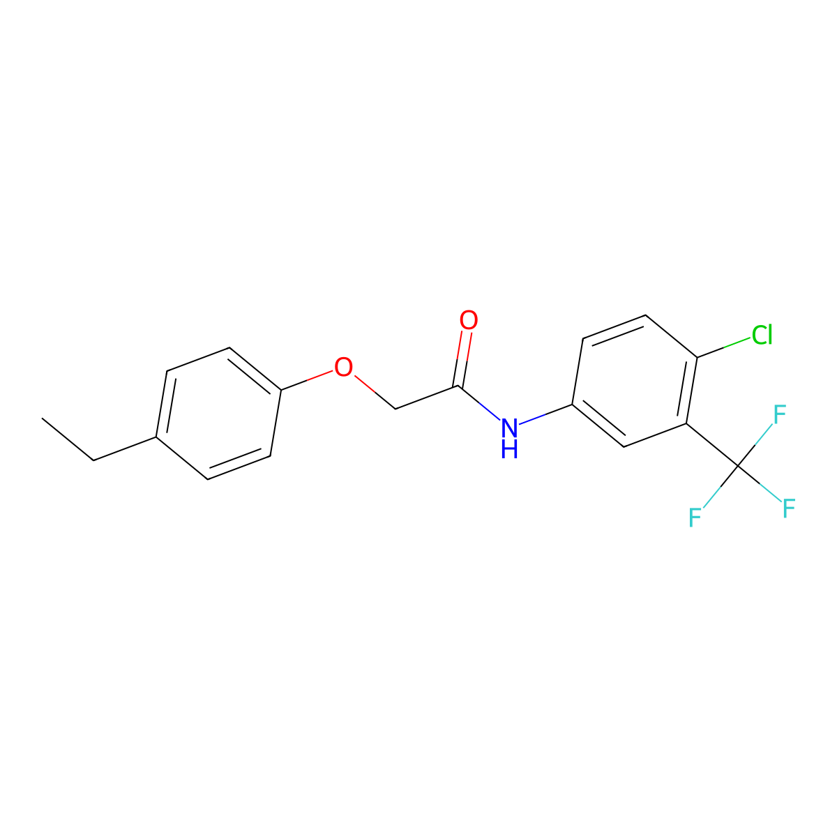 N-[4-chloro-3-(trifluoromethyl)phenyl]-2-(4-ethylphenoxy)acetamide molecular structure, CAS 316128-28-6