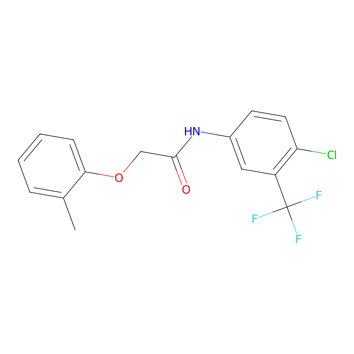 N-[4-chloro-3-(trifluoromethyl)phenyl]-2-(2-methylphenoxy)acetamide molecular structure, CAS 316128-29-7