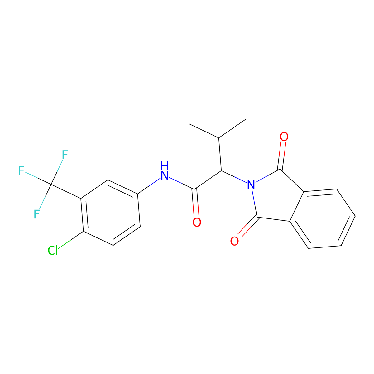 N-[4-chloro-3-(trifluoromethyl)phenyl]-2-(1,3-dioxoisoindol-2-yl)-3-methylbutanamide molecular structure, CAS 316128-37-7