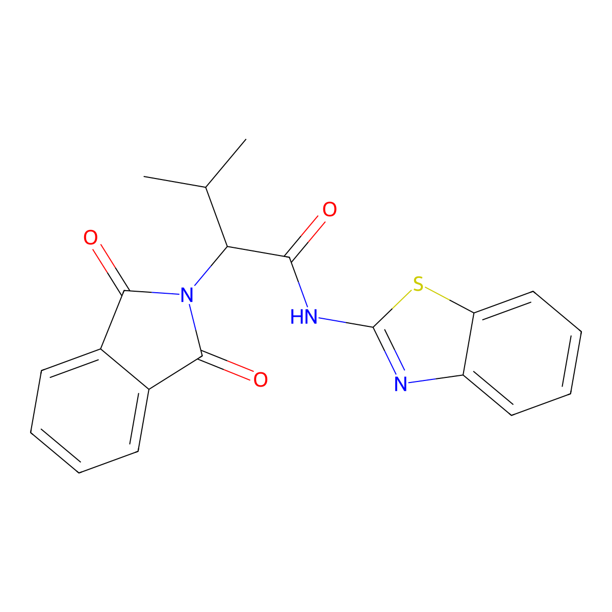 N-[(2Z)-1,3-benzothiazol-2(3H)-ylidene]-2-(1,3-dioxo-1,3-dihydro-2H-isoindol-2-yl)-3-methylbutanamide molecular structure, CAS 316128-40-2