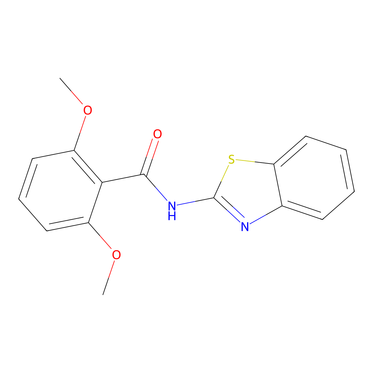 N-(1,3-benzothiazol-2-yl)-2,6-dimethoxybenzamide molecular structure, CAS 316128-47-9