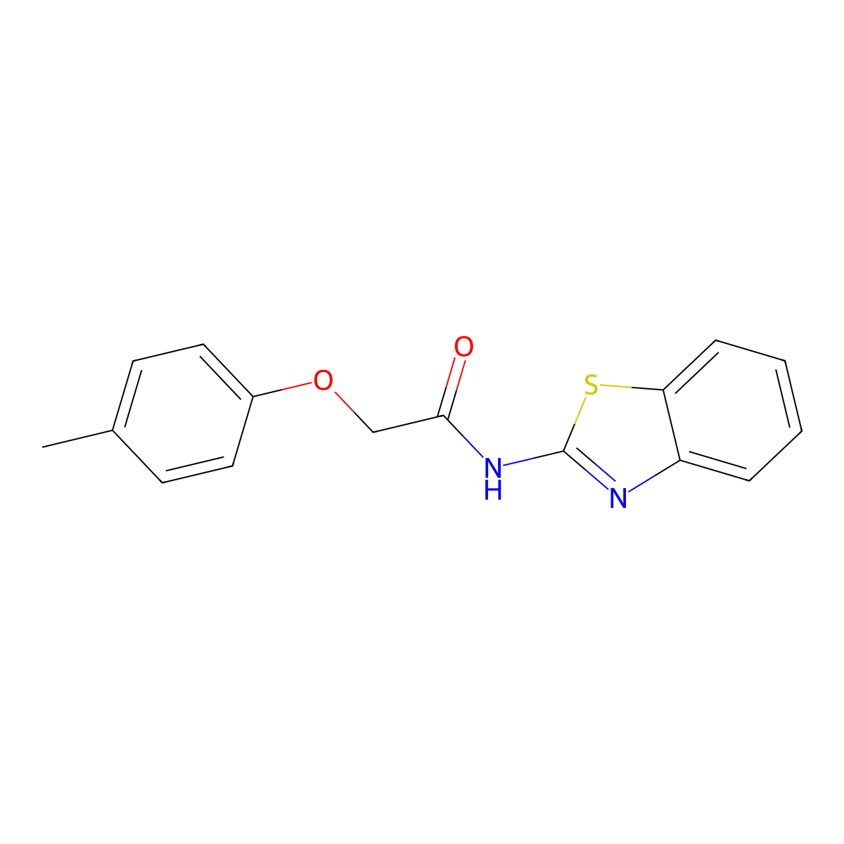 N-(1,3-benzothiazol-2-yl)-2-(4-methylphenoxy)acetamide molecular structure, CAS 316128-49-1