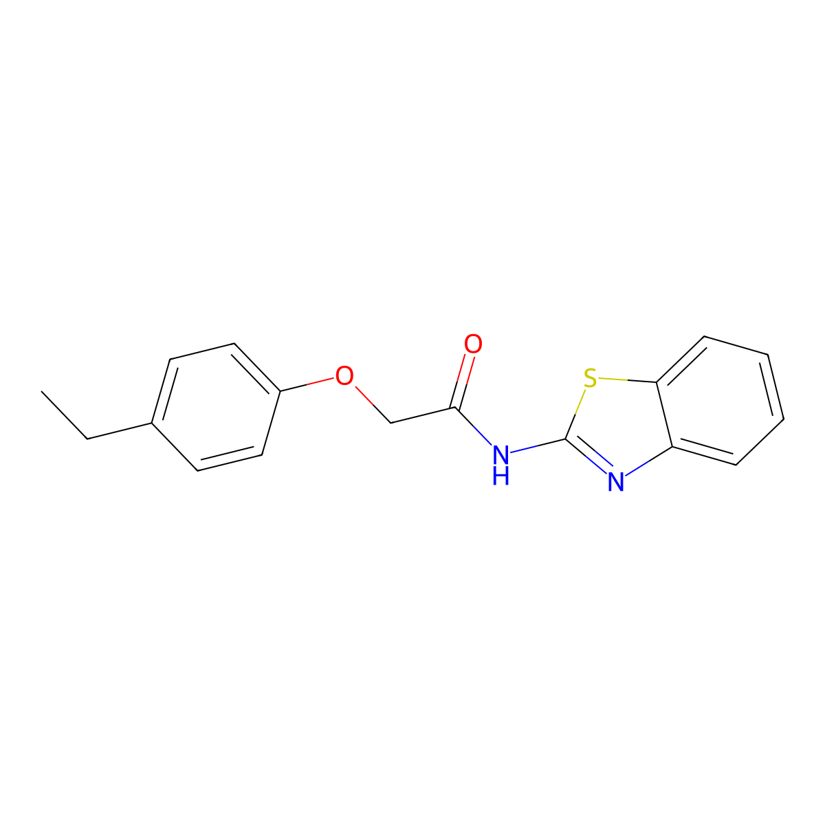 N-(1,3-benzothiazol-2-yl)-2-(4-ethylphenoxy)acetamide molecular structure, CAS 316128-52-6