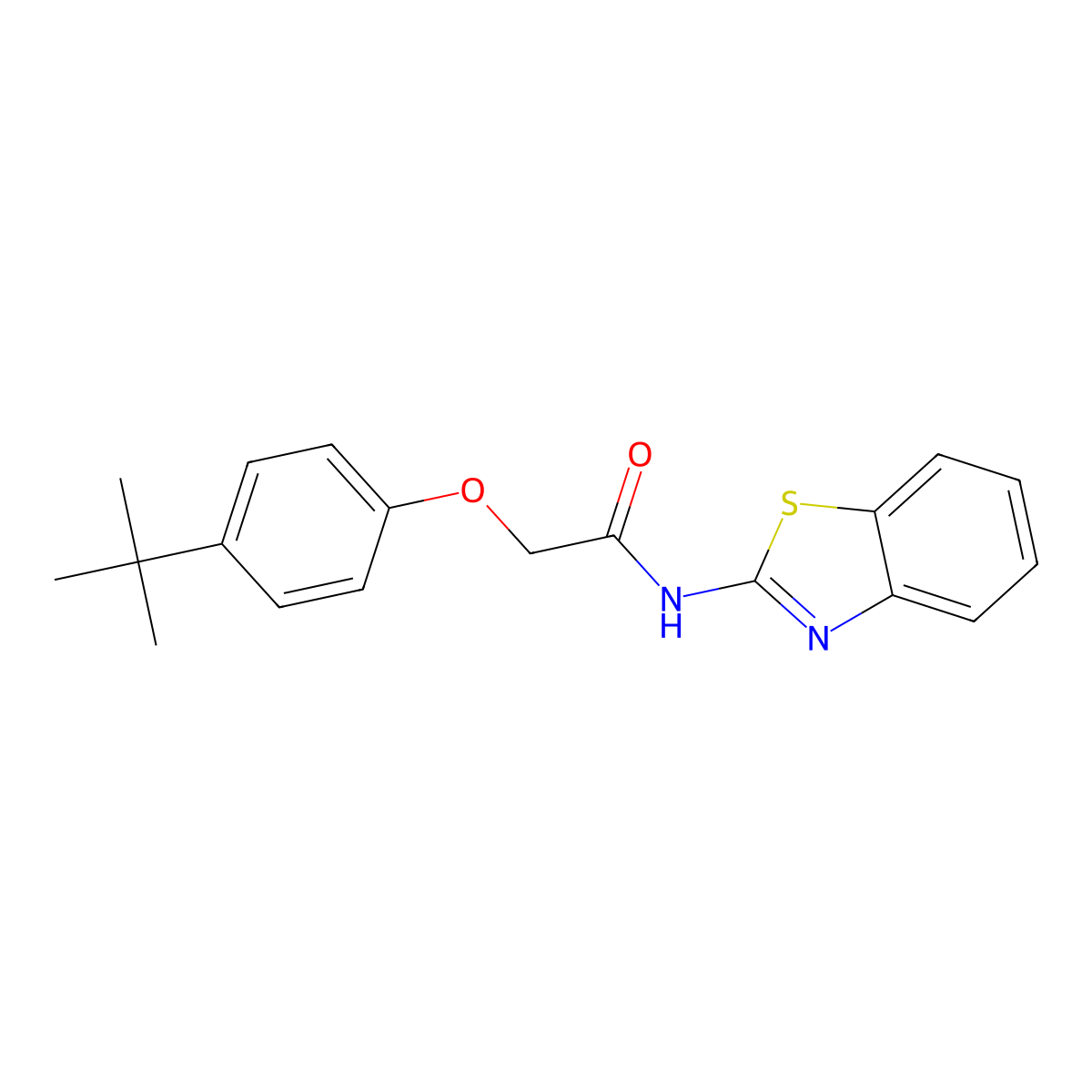 N-(1,3-benzothiazol-2-yl)-2-(4-tert-butylphenoxy)acetamide molecular structure, CAS 316128-55-9