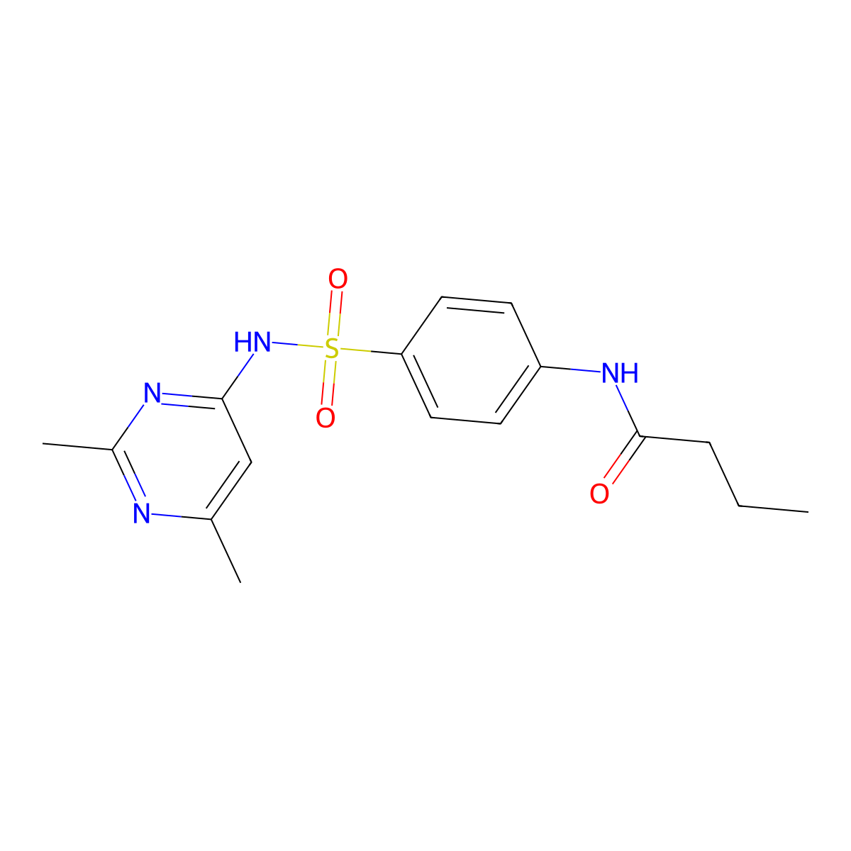 N-{4-[(2,6-dimethylpyrimidin-4-yl)sulfamoyl]phenyl}butanamide molecular structure, CAS 316128-58-2