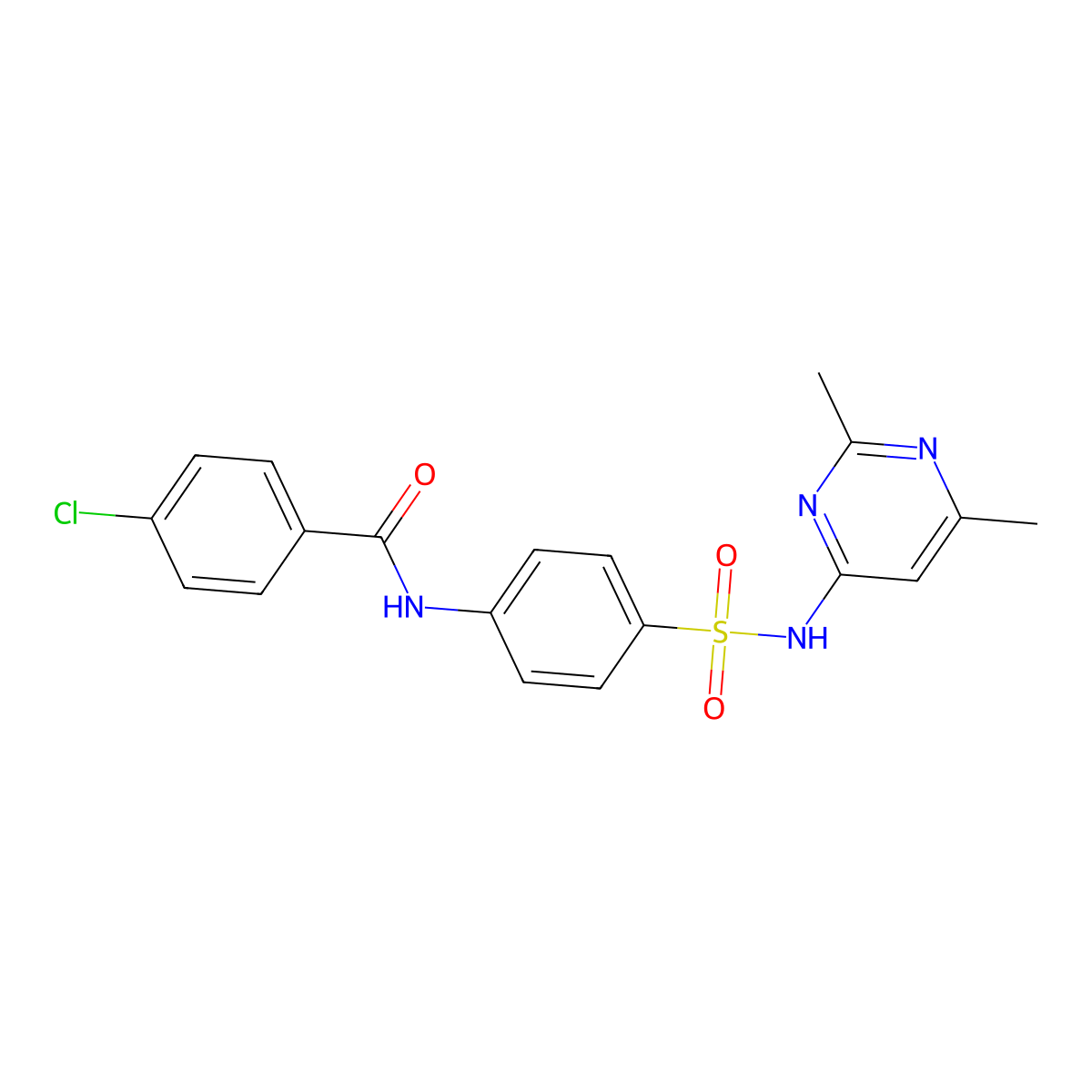 4-chloro-N-{4-[(2,6-dimethylpyrimidin-4-yl)sulfamoyl]phenyl}benzamide molecular structure, CAS 316128-63-9