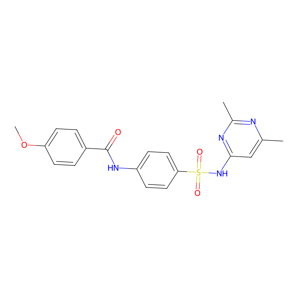 N-[4-[(2,6-dimethylpyrimidin-4-yl)sulfamoyl]phenyl]-4-methoxybenzamide molecular structure, CAS 316128-64-0