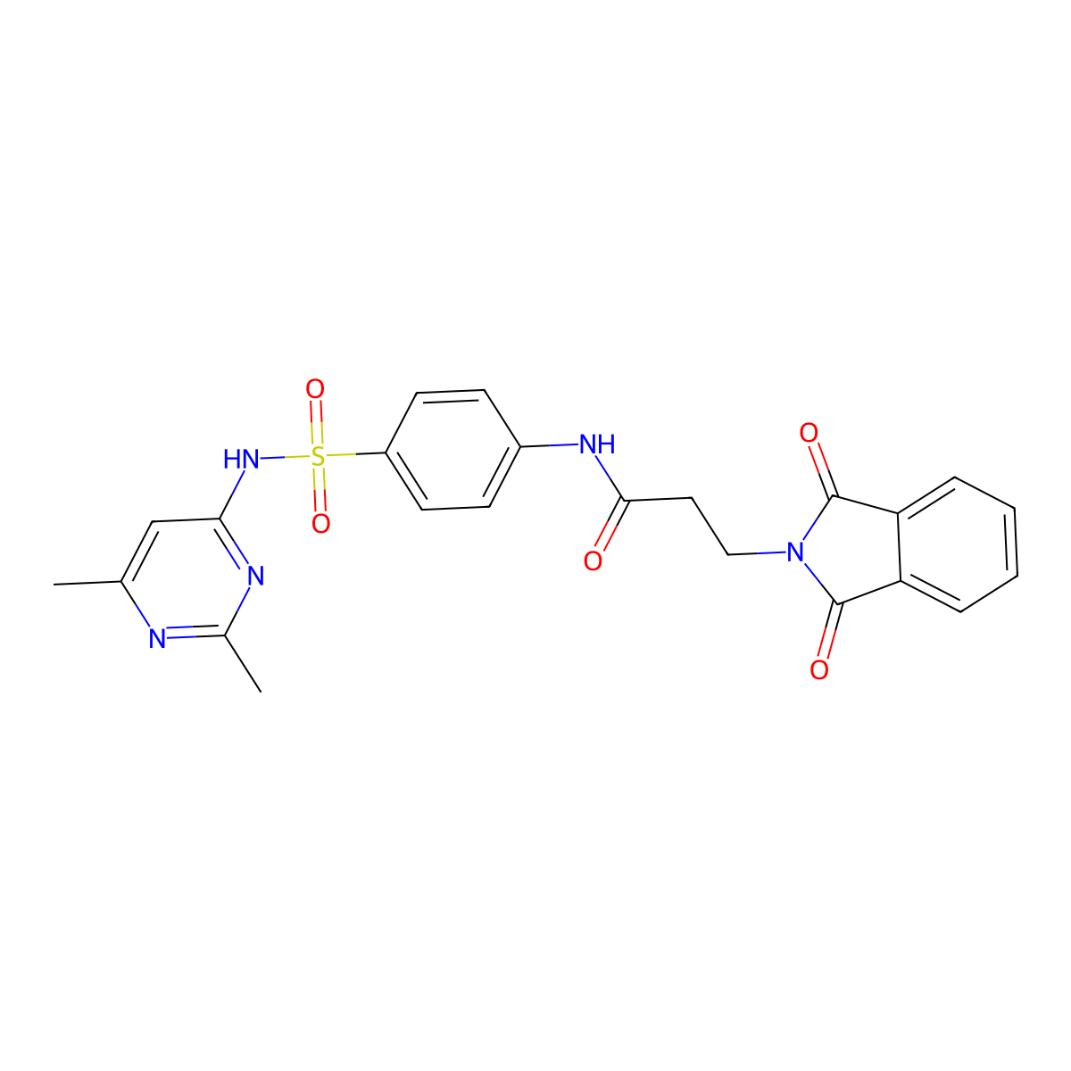 N-[4-[(2,6-dimethylpyrimidin-4-yl)sulfamoyl]phenyl]-3-(1,3-dioxoisoindol-2-yl)propanamide molecular structure, CAS 316128-75-3