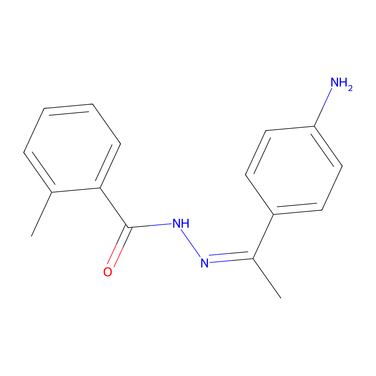N-[1-(4-aminophenyl)ethylideneamino]-2-methylbenzamide molecular structure, CAS 316130-59-3