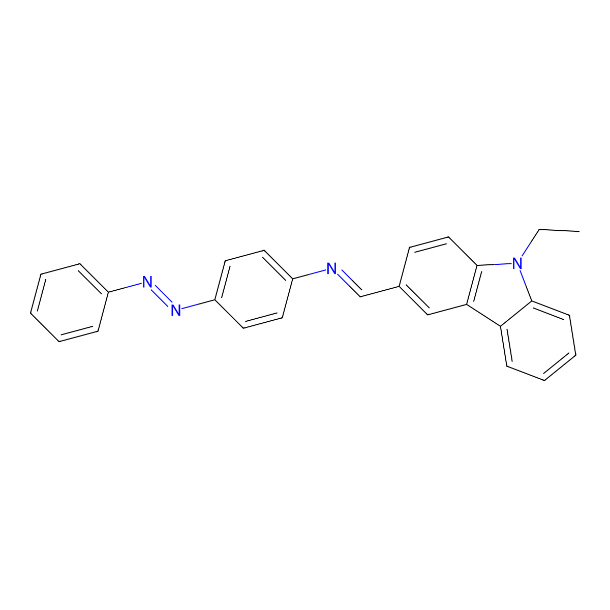 N-[(9-ethyl-9H-carbazol-3-yl)methylene]-4-(phenyldiazenyl)aniline molecular structure, CAS 316131-31-4