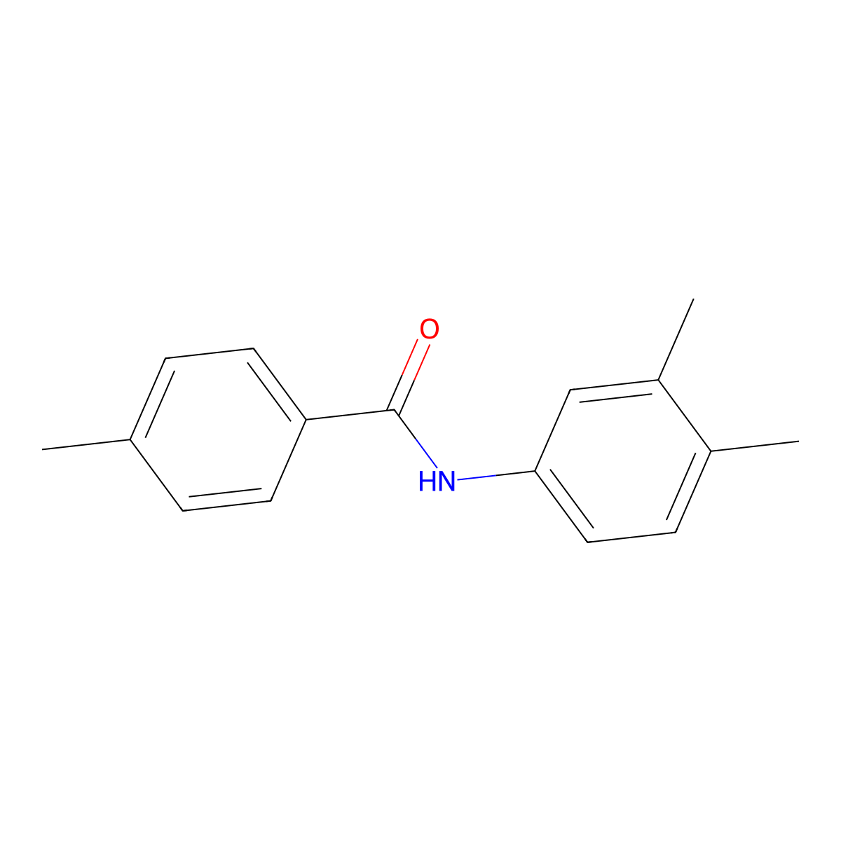 N-(3,4-dimethylphenyl)-4-methylbenzamide molecular structure, CAS 316133-36-5