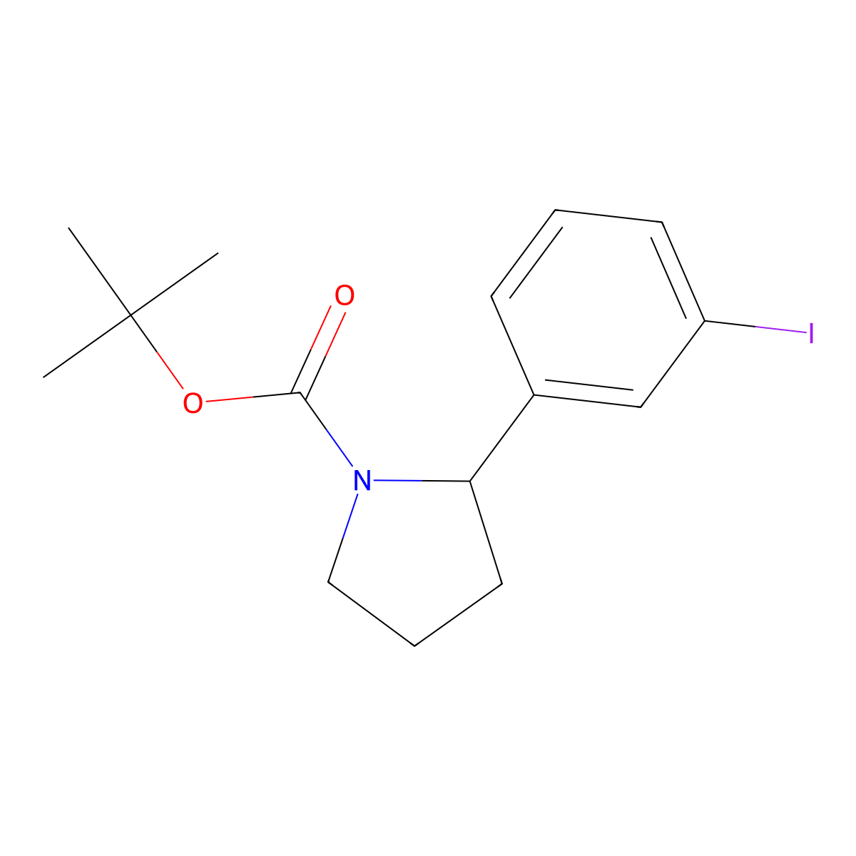 Tert-butyl 2-(3-iodophenyl)pyrrolidine-1-carboxylate molecular structure, CAS 316135-69-0