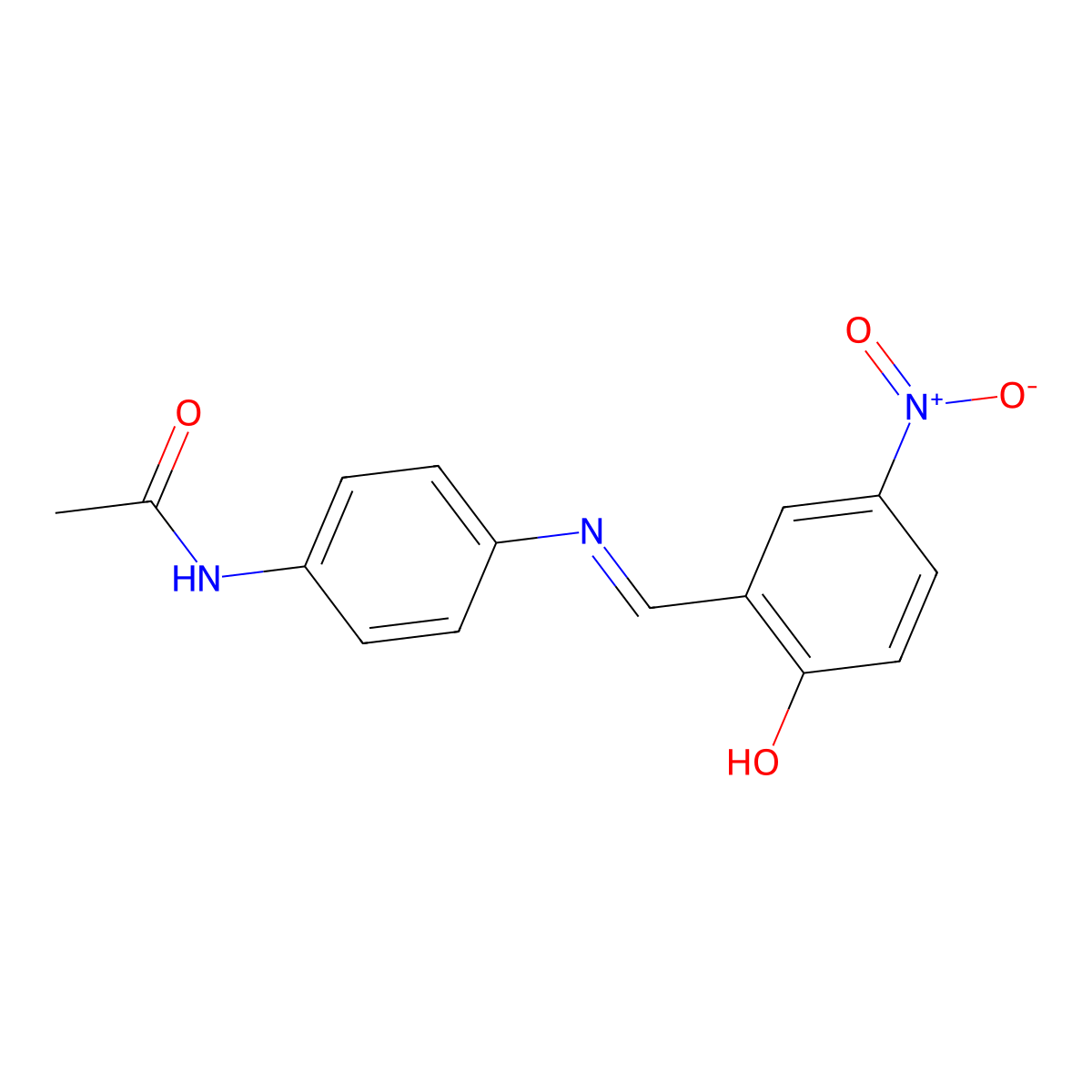 N-{4-[(2-hydroxy-5-nitrobenzylidene)amino]phenyl}acetamide molecular structure, CAS 316135-80-5