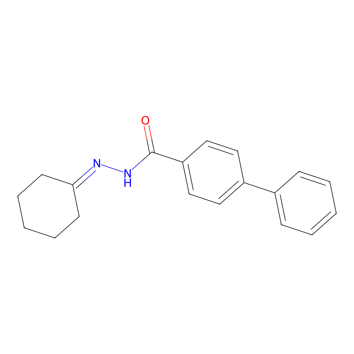 N'-cyclohexylidene-4-biphenylcarbohydrazide molecular structure, CAS 316138-85-9
