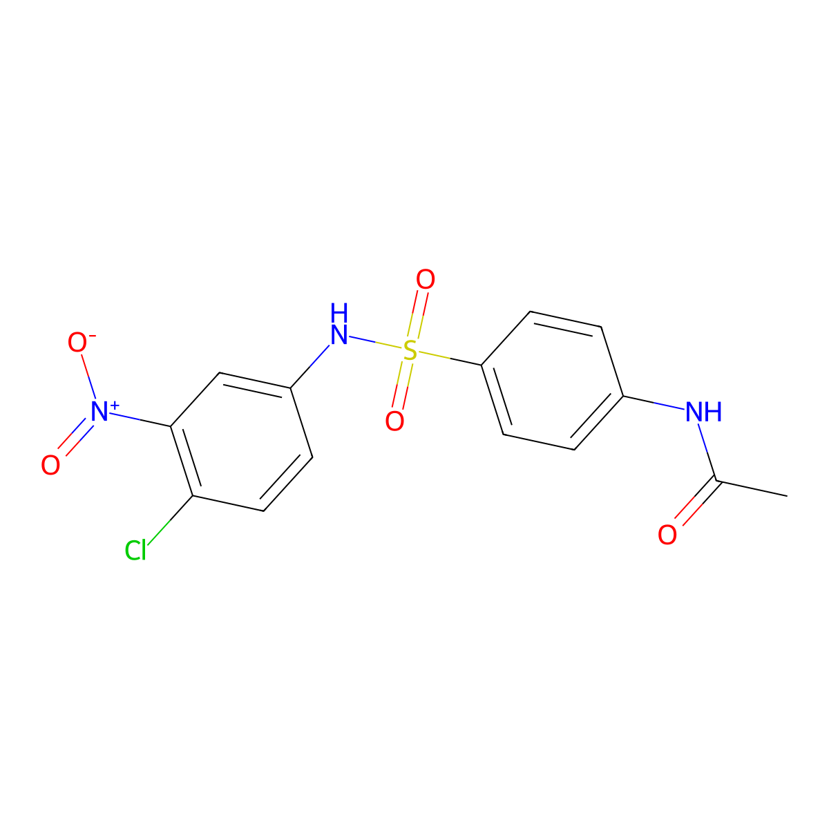 N-(4-(((4-Chloro-3-nitrophenyl)amino)sulfonyl)phenyl)ethanamide molecular structure, CAS 316142-50-4