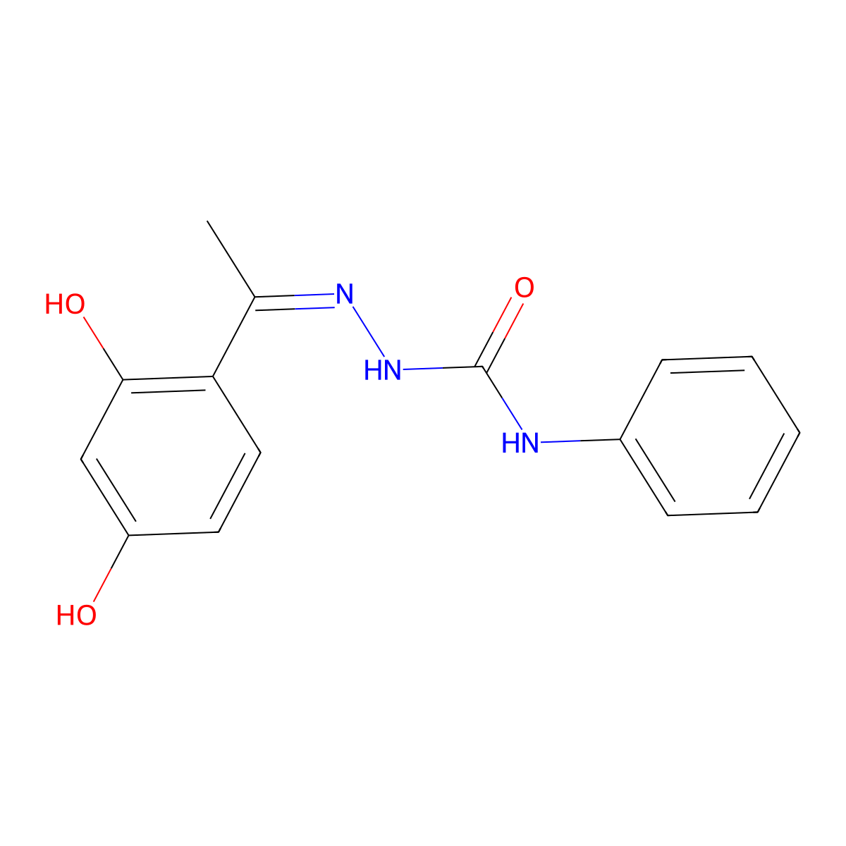 2-[1-(2,4-Dihydroxyphenyl)ethylidene]-N-phenylhydrazinecarboxamide molecular structure, CAS 316142-73-1