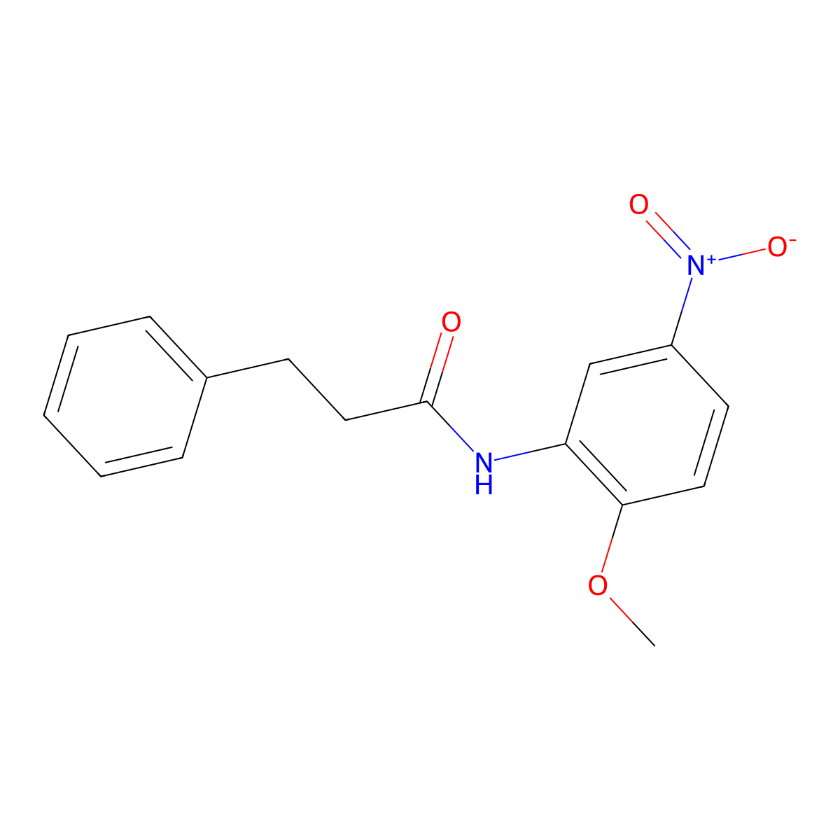 N-(2-methoxy-5-nitrophenyl)-3-phenylpropanamide molecular structure, CAS 316146-43-7