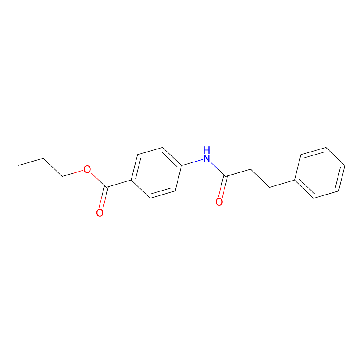 Propyl 4-[(3-phenylpropanoyl)amino]benzoate molecular structure, CAS 316146-47-1