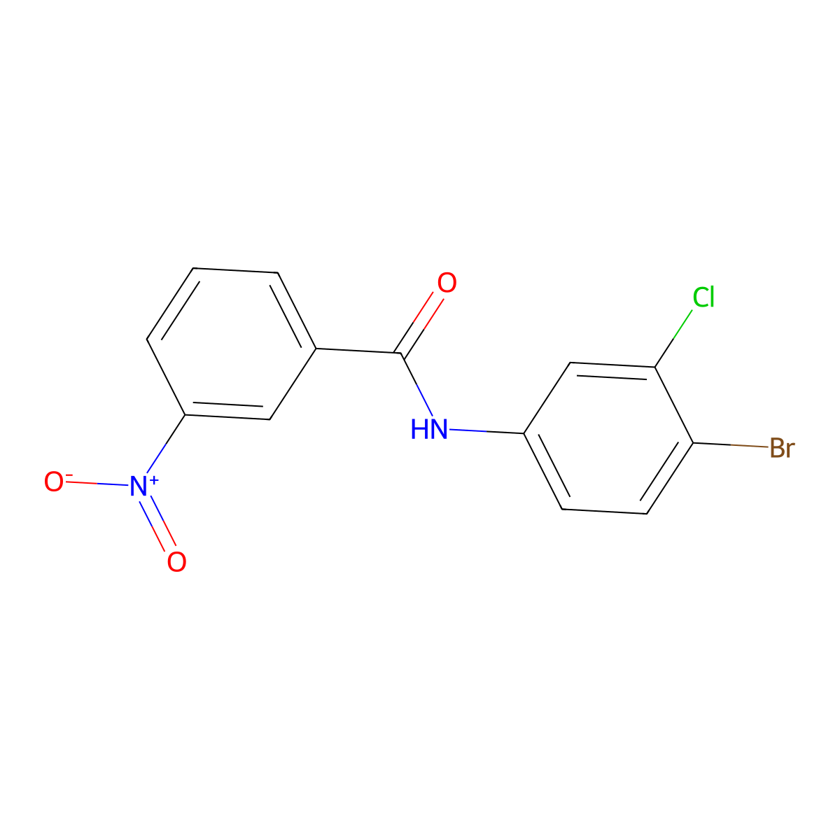 N-(4-bromo-3-chlorophenyl)-3-nitrobenzamide molecular structure, CAS 316146-61-9