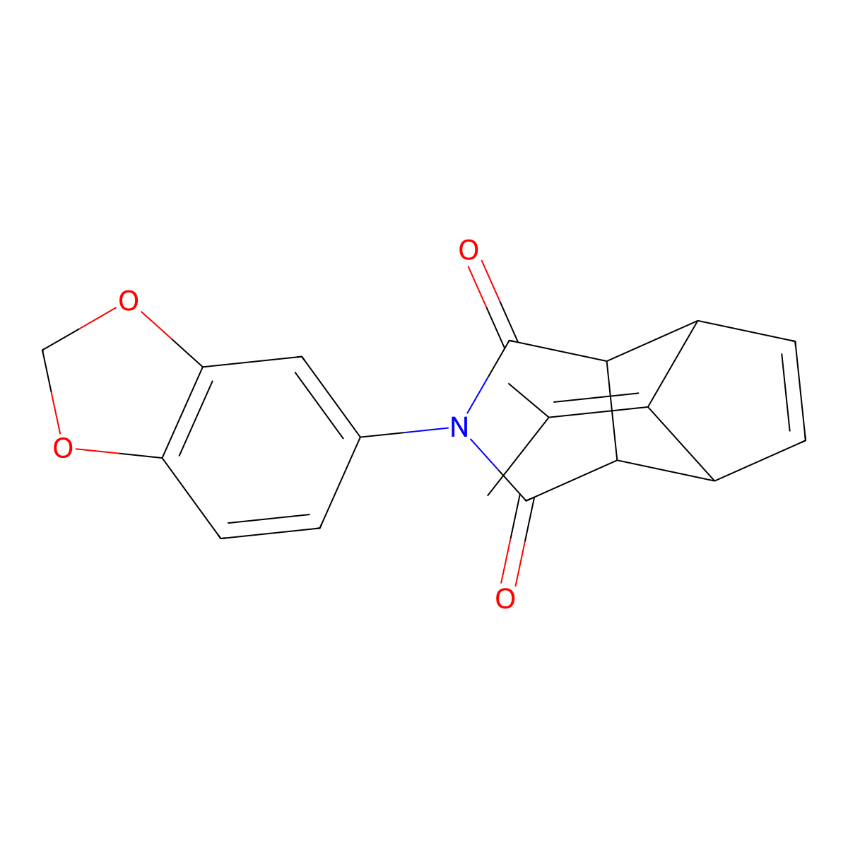 2-(1,3-benzodioxol-5-yl)-8-(propan-2-ylidene)-3a,4,7,7a-tetrahydro-1H-4,7-methanoisoindole-1,3(2H)-dione molecular structure, CAS 316148-76-2