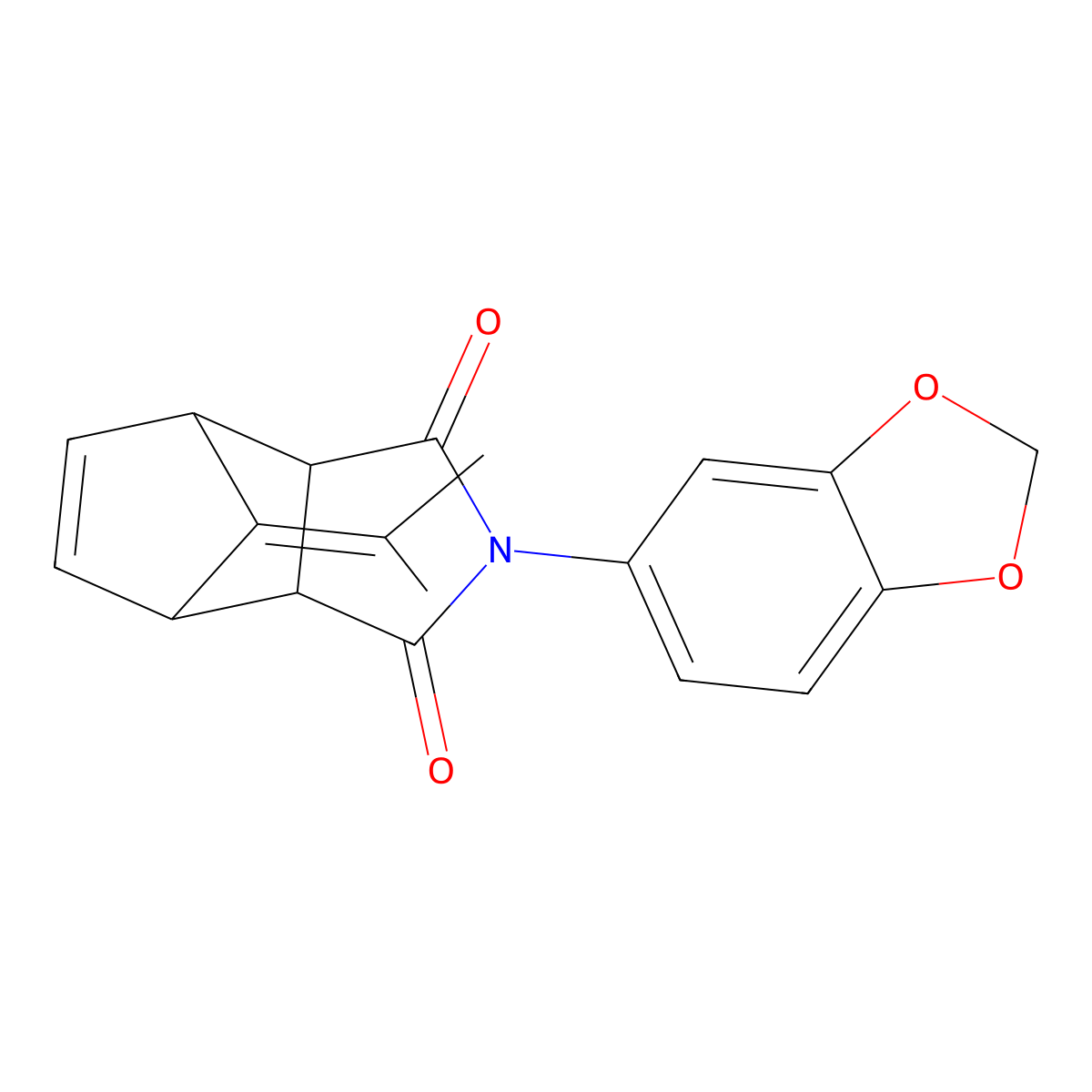 2-(1,3-benzodioxol-5-yl)-8-(propan-2-ylidene)-3a,4,7,7a-tetrahydro-1H-4,7-methanoisoindole-1,3(2H)-dione molecular structure, CAS 316148-76-2