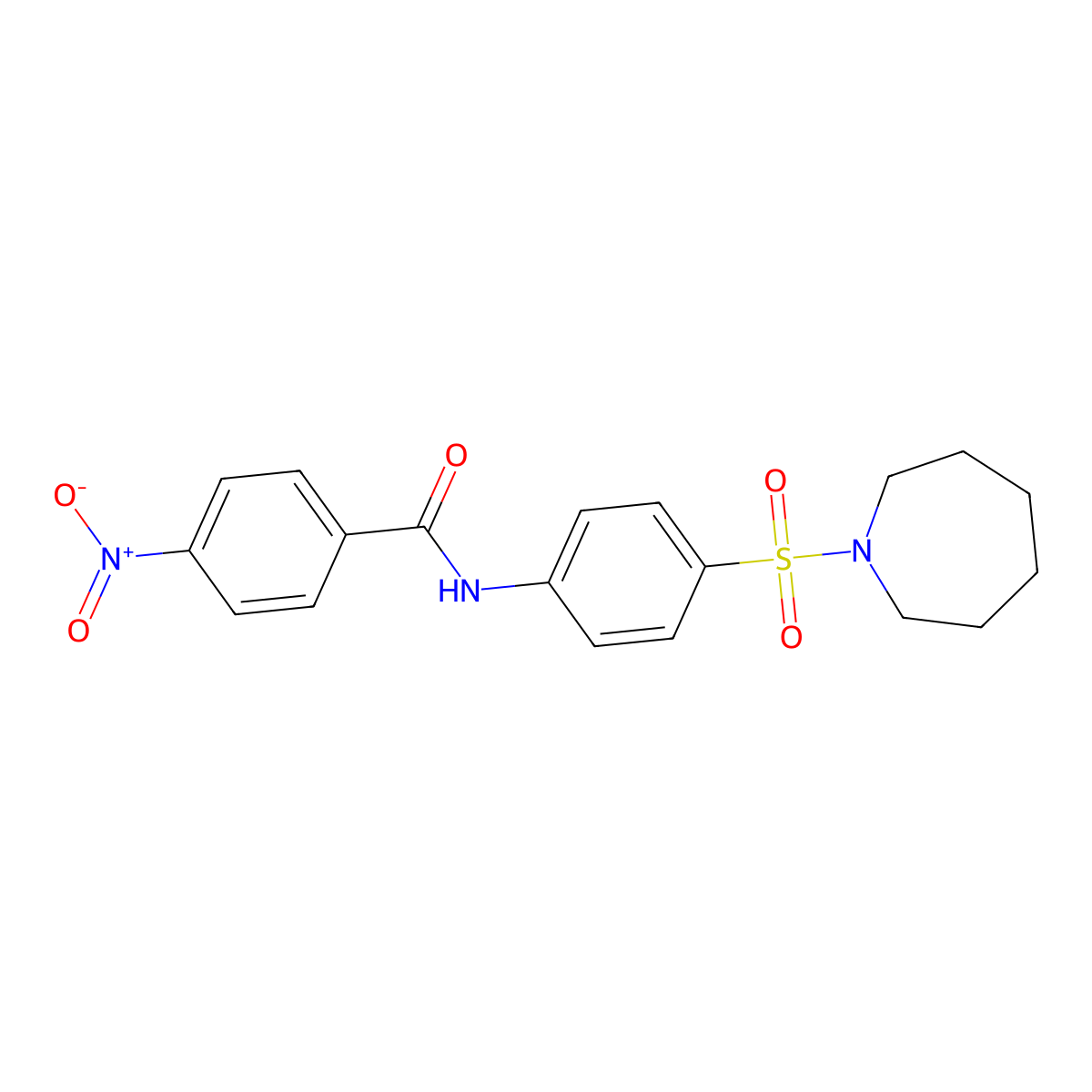 N-[4-(azepan-1-ylsulfonyl)phenyl]-4-nitrobenzamide molecular structure, CAS 316150-65-9