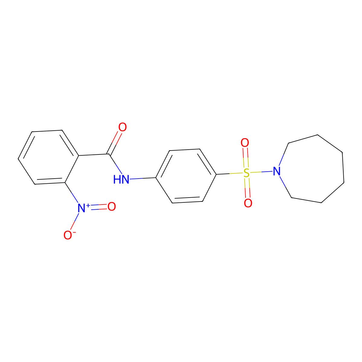 N-[4-(azepan-1-ylsulfonyl)phenyl]-2-nitrobenzamide molecular structure, CAS 316150-67-1