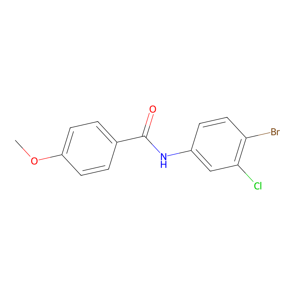 N-(4-bromo-3-chlorophenyl)-4-methoxybenzamide molecular structure, CAS 316150-80-8