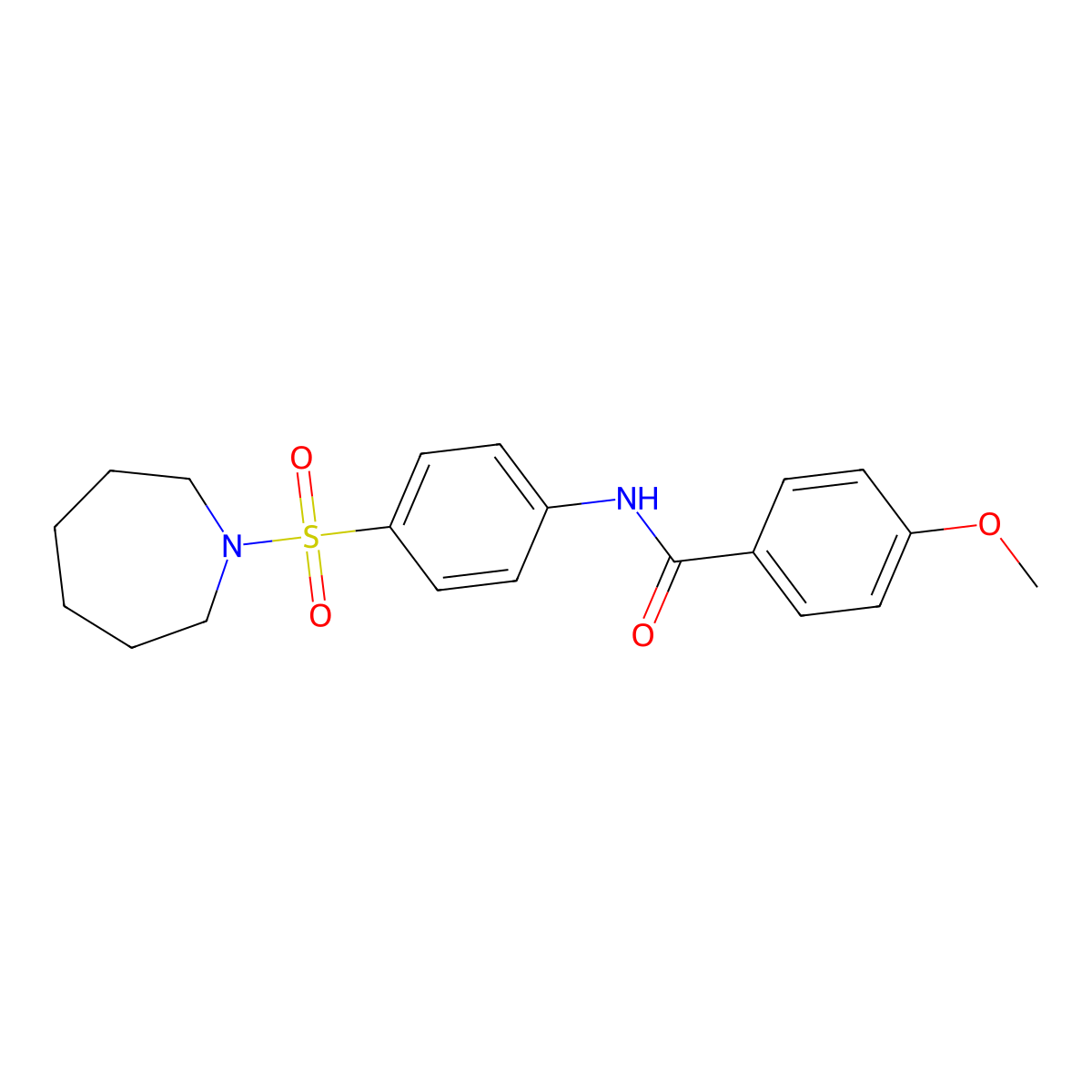 N-[4-(1-azepanylsulfonyl)phenyl]-4-methoxybenzamide molecular structure, CAS 316151-01-6