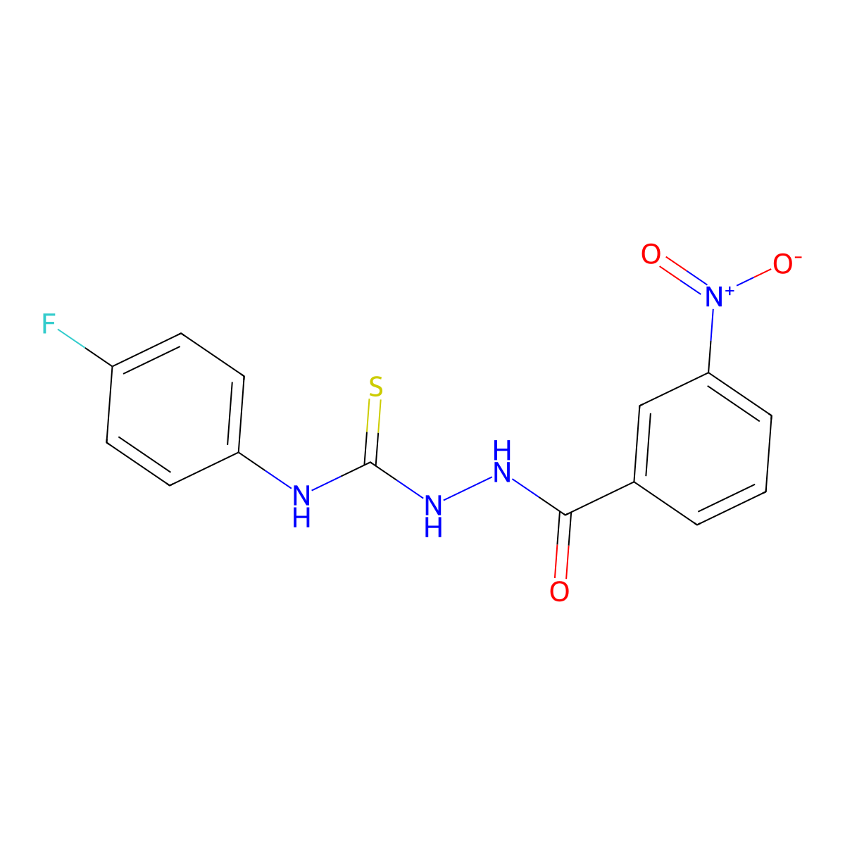 3-Nitrobenzoic acid 2-[[(4-fluorophenyl)amino]thioxomethyl]hydrazide molecular structure, CAS 316151-70-9