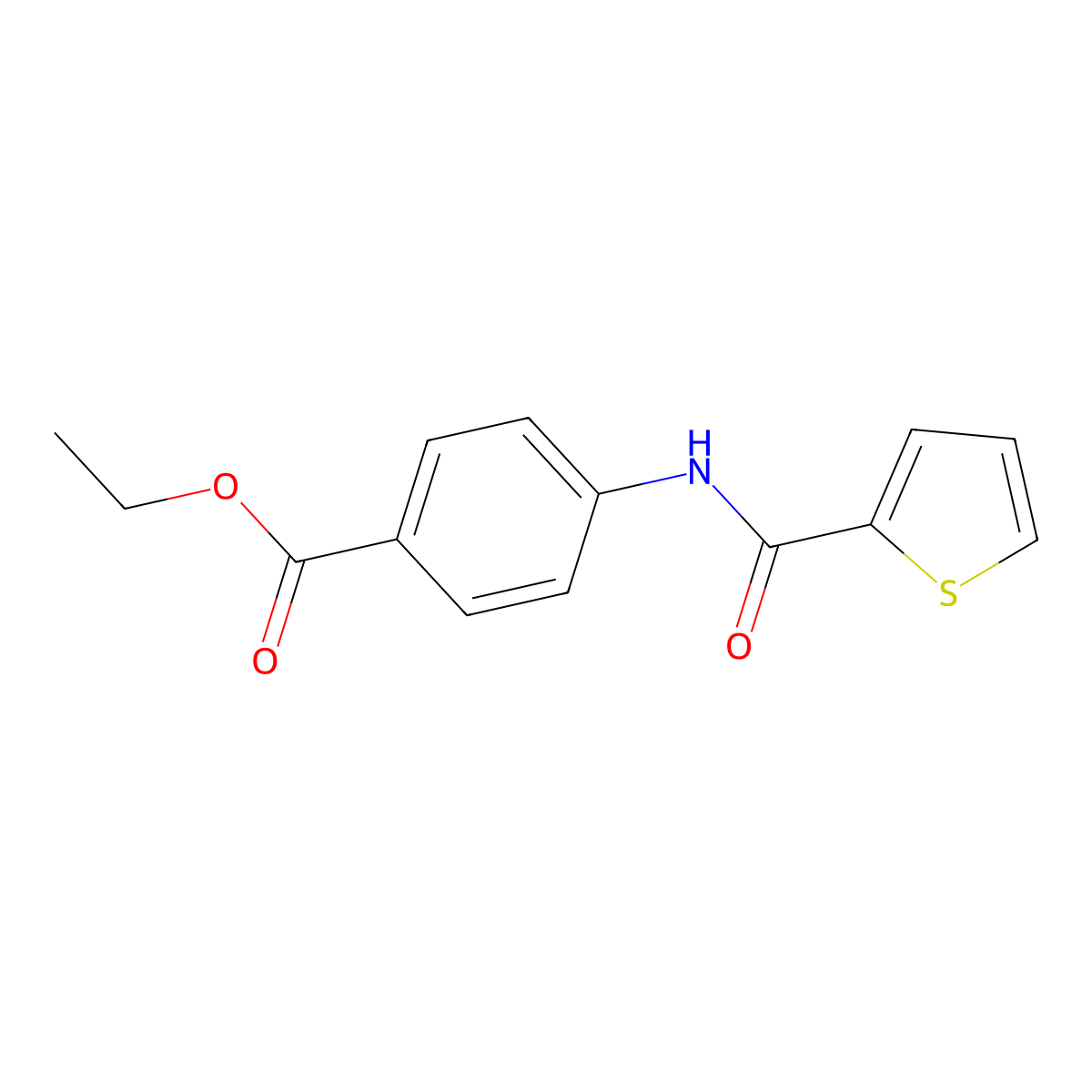 Ethyl 4-[(2-thienylcarbonyl)amino]benzoate molecular structure, CAS 316152-07-5
