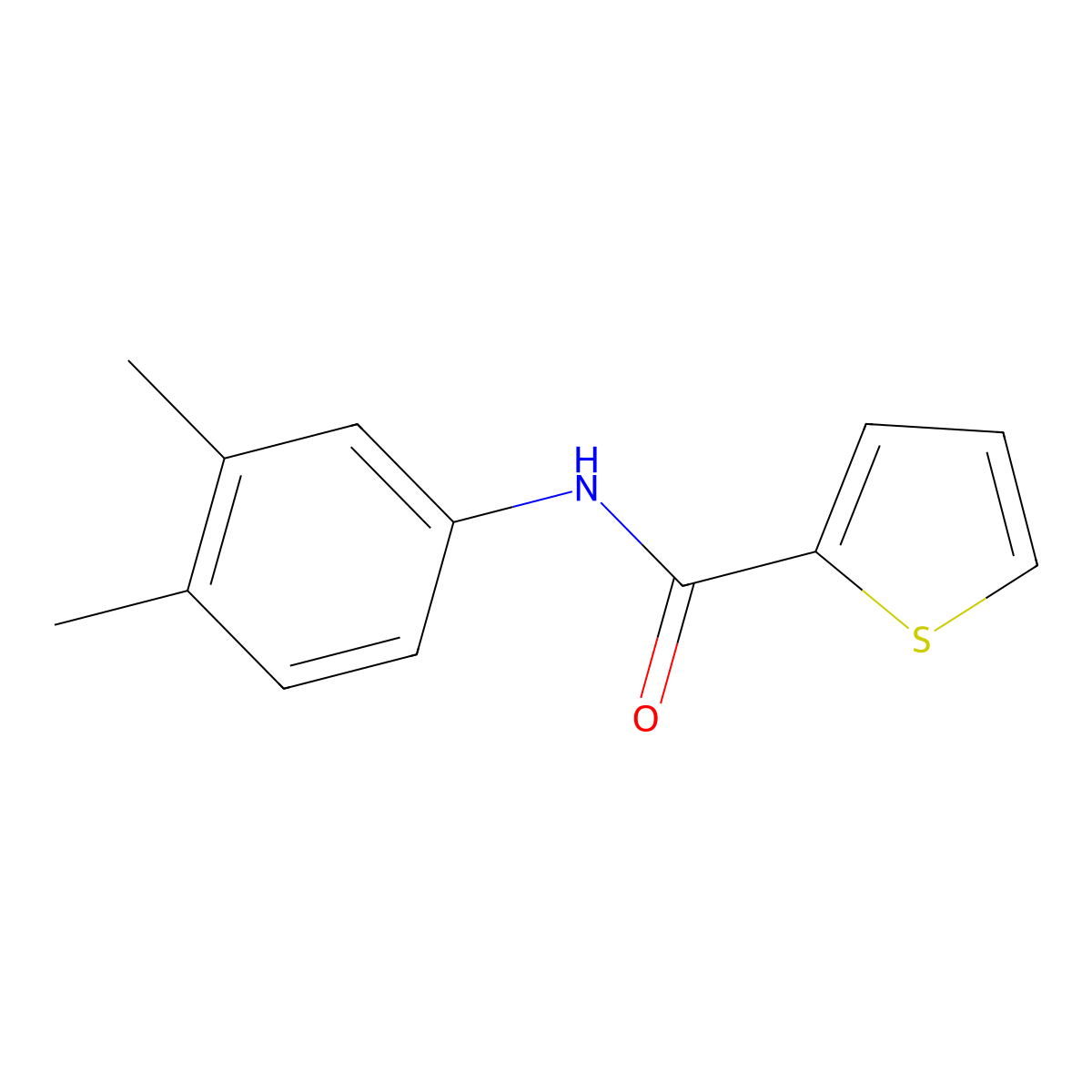 N-(3,4-dimethylphenyl)thiophene-2-carboxamide molecular structure, CAS 316152-12-2