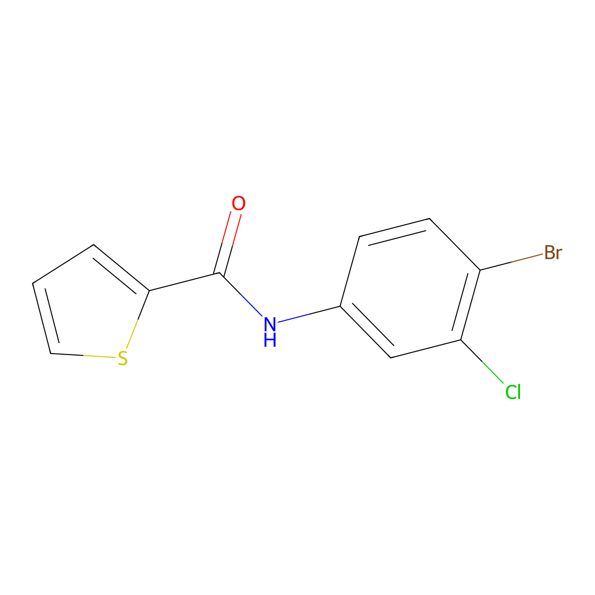 N-(4-bromo-3-chlorophenyl)-2-thiophenecarboxamide molecular structure, CAS 316152-18-8