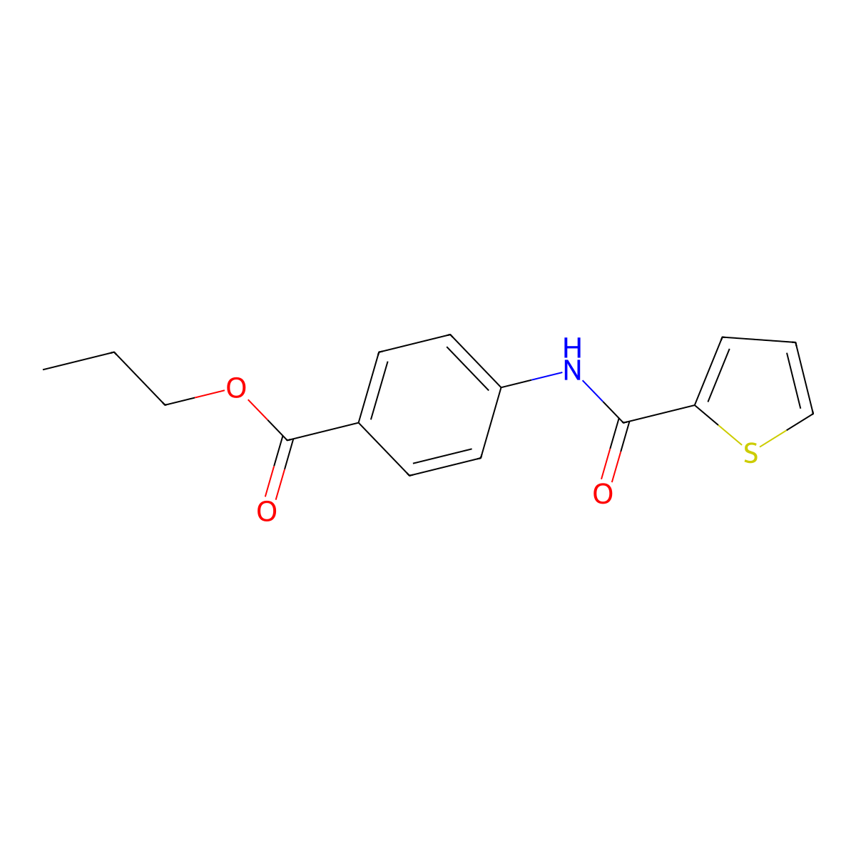 Propyl 4-[(2-thienylcarbonyl)amino]benzoate molecular structure, CAS 316152-24-6