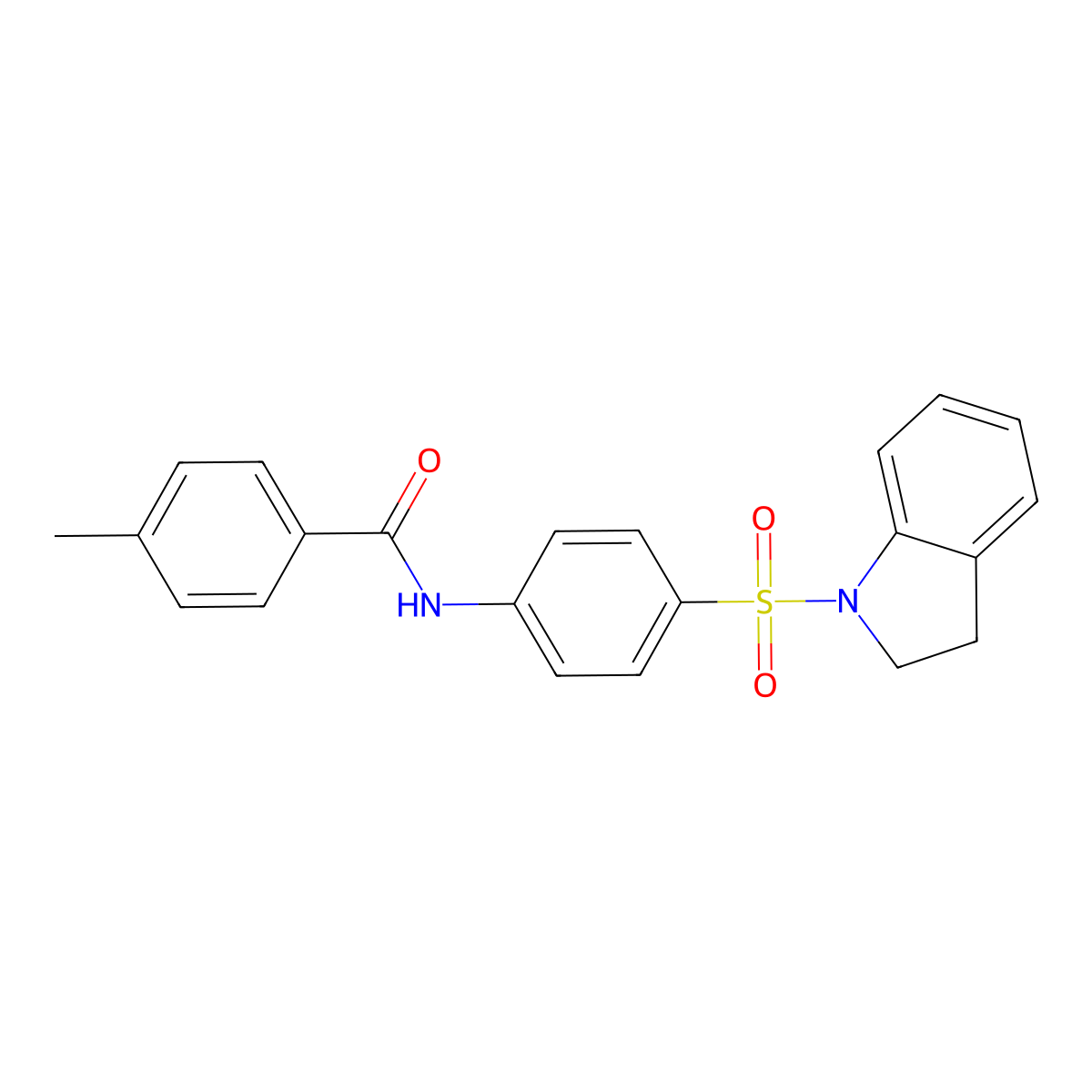 N-[4-(2,3-dihydro-1H-indol-1-ylsulfonyl)phenyl]-4-methylbenzamide molecular structure, CAS 316153-86-3