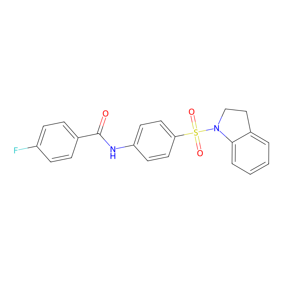 N-[4-(2,3-dihydro-1H-indol-1-ylsulfonyl)phenyl]-4-fluorobenzamide molecular structure, CAS 316153-88-5