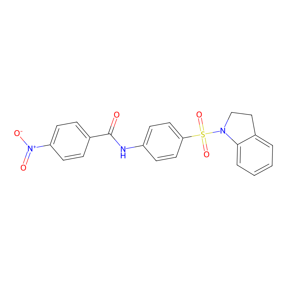 N-[4-(2,3-dihydro-1H-indol-1-ylsulfonyl)phenyl]-4-nitrobenzamide molecular structure, CAS 316153-89-6
