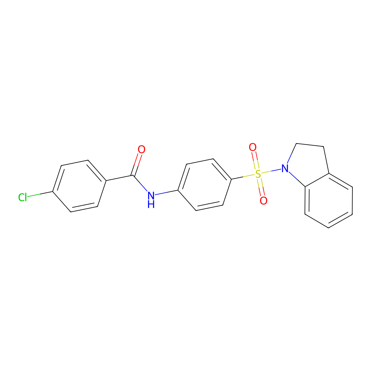 4-chloro-N-[4-(2,3-dihydro-1H-indol-1-ylsulfonyl)phenyl]benzamide molecular structure, CAS 316153-90-9