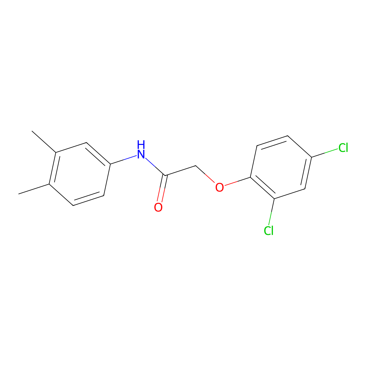 2-(2,4-dichlorophenoxy)-N-(3,4-dimethylphenyl)acetamide molecular structure, CAS 316153-91-0