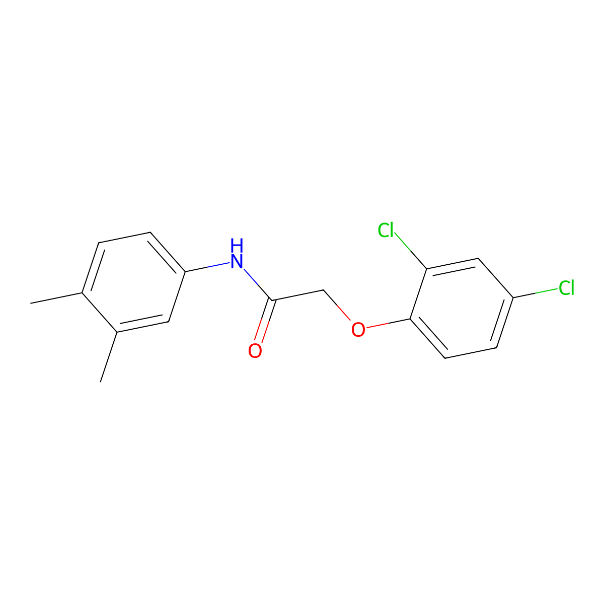2-(2,4-dichlorophenoxy)-N-(3,4-dimethylphenyl)acetamide molecular structure, CAS 316153-91-0