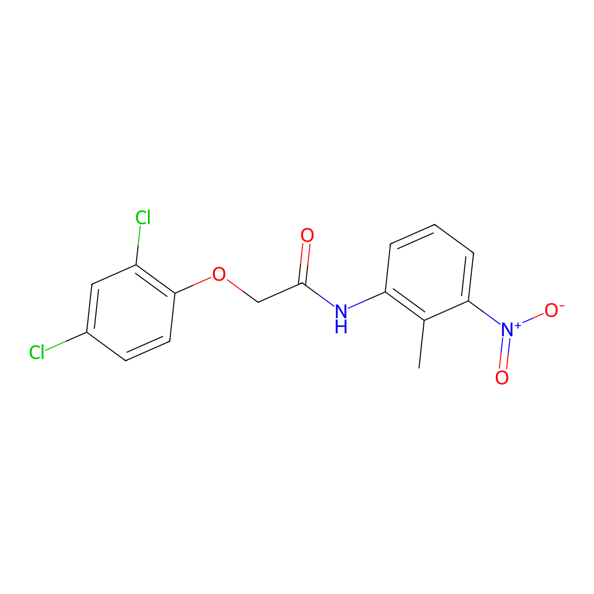 2-(2,4-dichlorophenoxy)-N-(2-methyl-3-nitrophenyl)acetamide molecular structure, CAS 316154-02-6