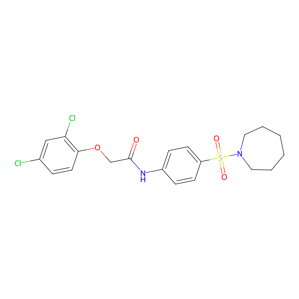 N-[4-(1-azepanylsulfonyl)phenyl]-2-(2,4-dichlorophenoxy)acetamide molecular structure, CAS 316154-06-0