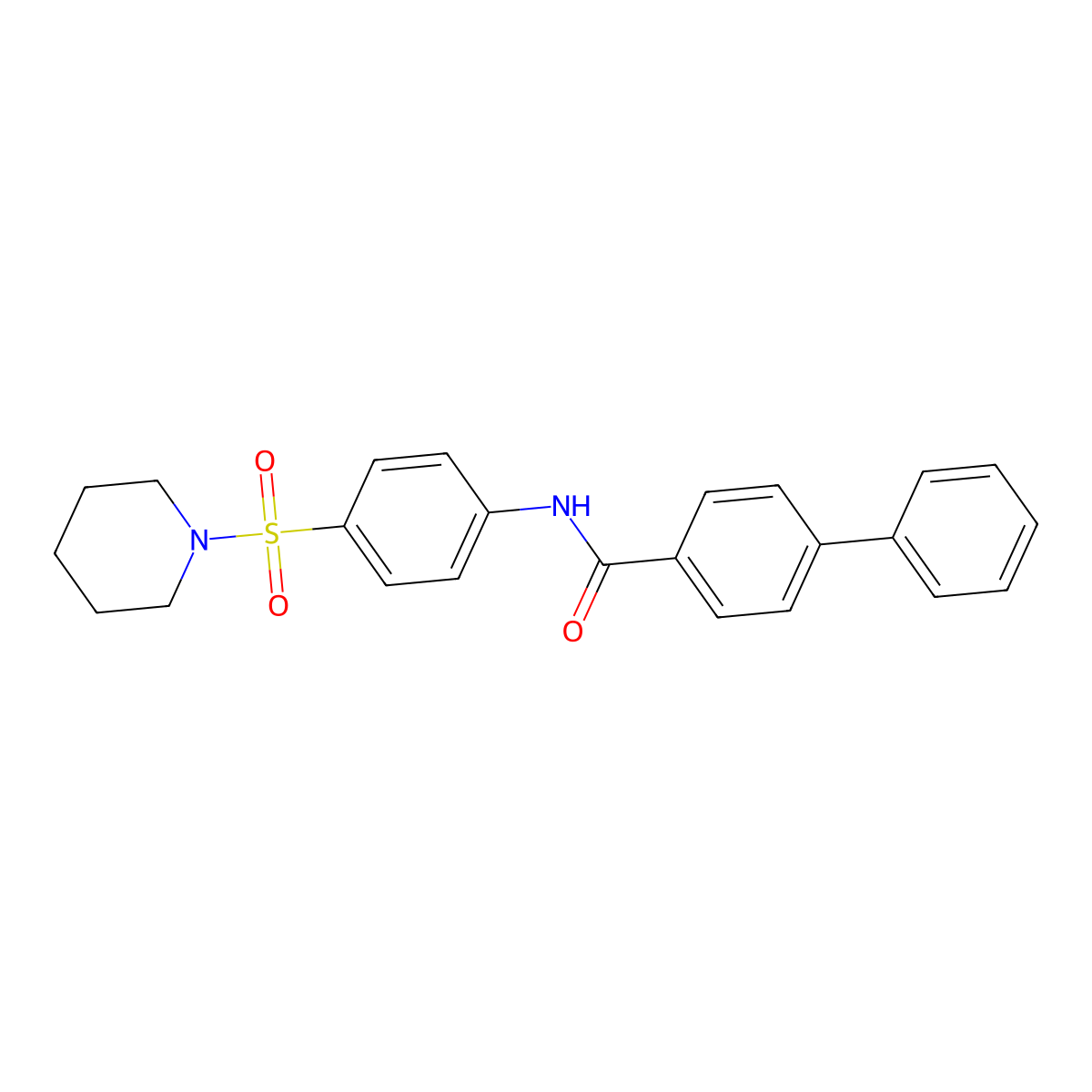 N-[4-(1-piperidinylsulfonyl)phenyl]-4-biphenylcarboxamide molecular structure, CAS 316154-78-6