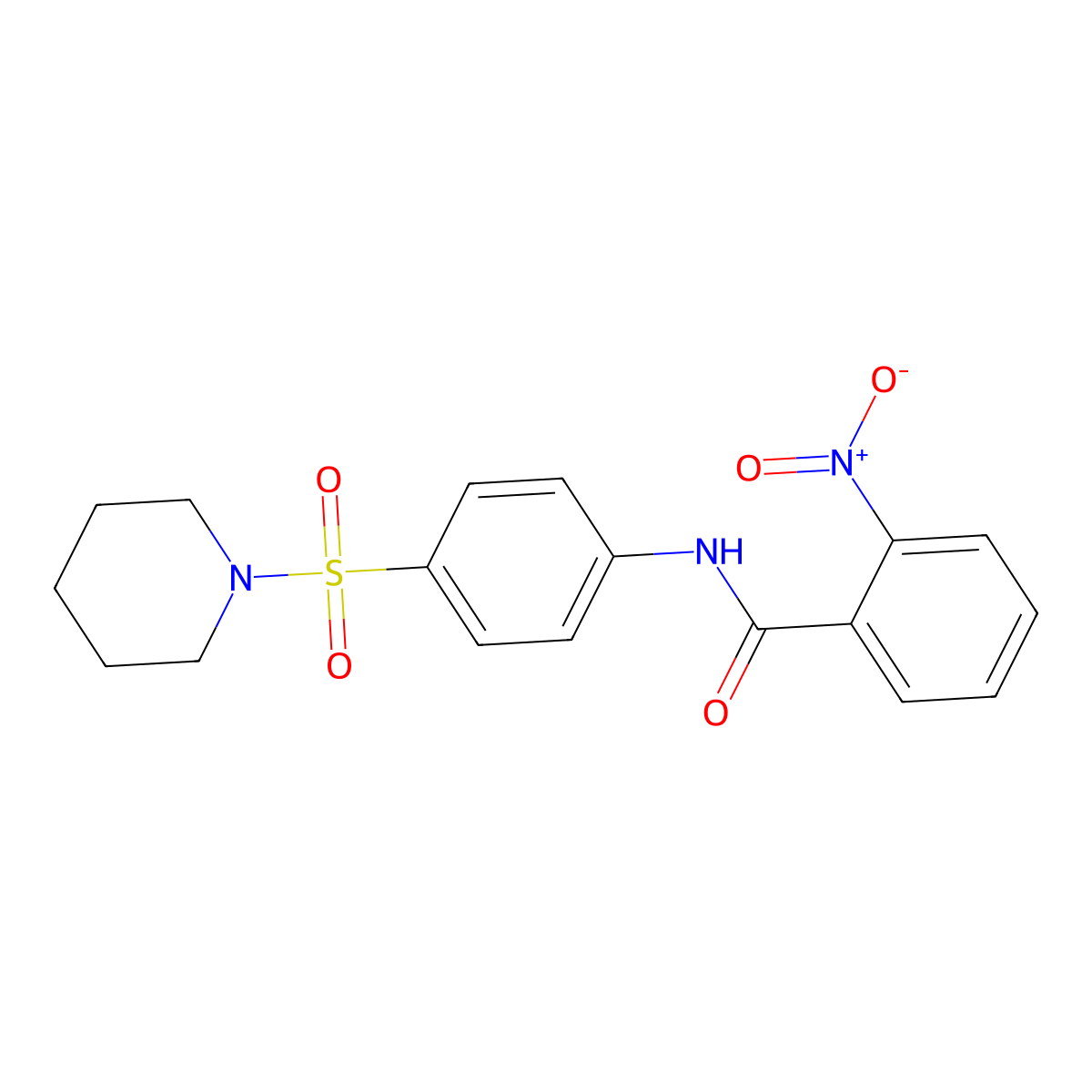 2-nitro-N-[4-(1-piperidinylsulfonyl)phenyl]benzamide molecular structure, CAS 316154-82-2